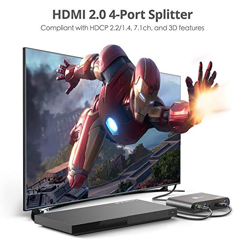 1X4 HDMI 4K 60HZ Splitter with EDID | Feed four displays across mixed 4K/1080p or HDR/SDR setups; EDID and Toslink reduce compatibility issues. TAA.