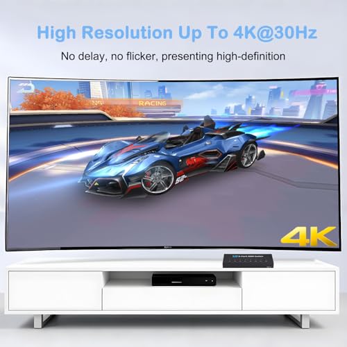 4K HDMI Switch 8 in 1 Out, 8 Port HDMI Switch with IR Remote Control, Support 4K@30Hz, 3D, 1080P, HDMI 1.4, HDCP 2.2, Ultra HD for HDTV, PS3/4/5, Game Consoles etc - color: Deep Black2
