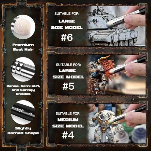 Golden Maple Dry Brush Miniature Painting, 18PC Miniature Paint Brushes Model Brushes Micro Detail Paint Brush Set, Fine Detailing for Acrylics, Watercolors, Models, Figurine - color: Black