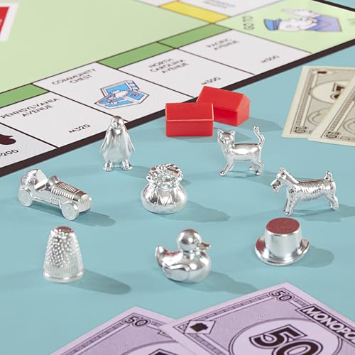 Monopoly Board Game | Classic Game with Storage Tray and Larger Tokens | Ages 8+ | 2 to 6 Players | Family Games for Kids and Adults | Kids Gifts