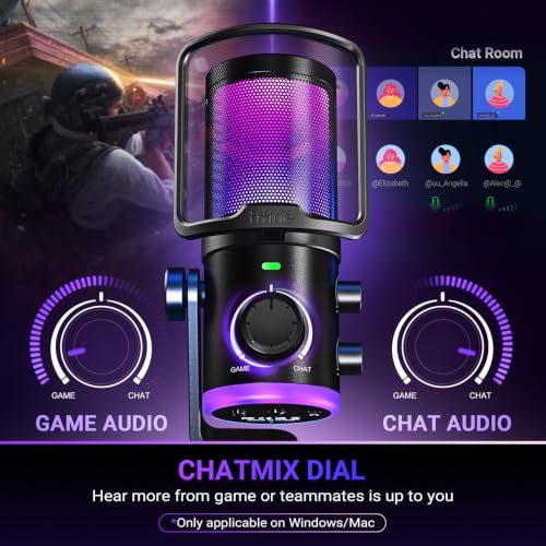 FIFINE AmpliGame AM6T Gaming USB Microphone Kit, Condenser Mic for PC/PS5 | Noise Cancellation, ChatMix Dial, Quick Mute, RGB Control, Gain Knob, Boom Arm, Monitoring, for Streaming Twitch Podcast