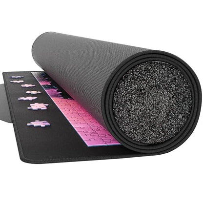 Premium Puzzle Mat - 26 x 47 Inches - Up to 1500 Pieces - Jigsaw Puzzle Roll Up Mat - Non Slip Rubber Bottom - Soft Polyester Surface - with Gift Packaging - style: 1500 Gift