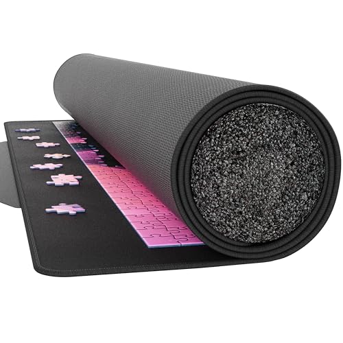 Premium Puzzle Mat - 26 x 47 Inches - Up to 1500 Pieces - Jigsaw Puzzle Roll Up Mat - Non Slip Rubber Bottom - Soft Polyester Surface - with Gift Packaging - style: 1500 Gift