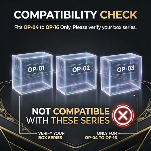 One Piece Booster Box Acrylic Case Compatible with English OP-04–OP-16 | 5mm Clear Acrylic With 12 Strong Magnets, UV- And Dust-Resistant Protection, Magnetic Top Lid, Case Only - size: Acrylic Case for USOP(5.8"Lx2.65"Wx4.7"H)