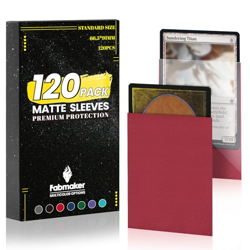 120Pack Card Sleeves for Trading Cards,Matte Card Sleeves Deck Card Covers | Deck Card Protectors, Standard Perfect Shuffling, Sports Cards,Game Card, 66x91mm, Red - color: Red, size: 120 pack Card Sleeves