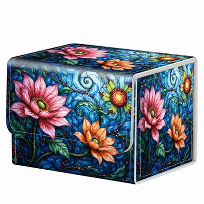 Strong Magnet for TCG MTG Commander Deck Box Playing Card Case MTG Deck Box Creative Pattern Trading Card Storage Box for Collectible Games, Pink And Yellow Lotus Flowers - color: Pink And Yellow Lotus Flowers