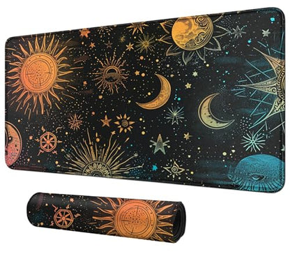 Starry Night Sky for MTG & TCG Playmat Mouse Pad,BFDHGQZC 24" x 14" Game Mat for MTG/RPG/CCG Trading Card Game Playmats Table Mat Perfect for Card Games Video Games Computer Office - color: Starry Night Sky