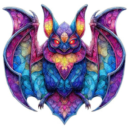 MEATRN Wooden Puzzles for Kids, Stained Glass Bat Wood Puzzles Adult, 503 Pcs - color: Bat, size: Large