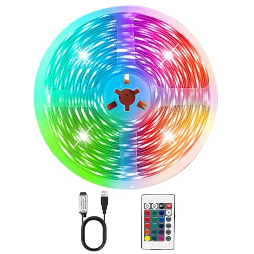 LED Strip Lights 32.8ft LED Lights for Bedroom,TV Backlight, Party,Gaming Room, Home RGB Decor USB Powered Plug & Play with Remote Con - size: 32.8ft