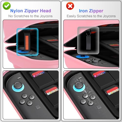 daydayup Switch Carrying Case Compatible with Nintendo Switch 2, with 24 Games Cartridges Protective Hard Shell Travel Carrying Pouch DS Case Pink - color: Pink, size: 2025-Inch