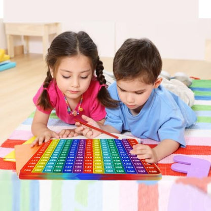 Yadishen Multiplication Table Fidget Rainbow Multiplication Game Flash Card 12x12 Math Toy Learning Board Number Table Fidget Learning Game Toy Relieve Stress and Create Various Math Operations - size: 20cm Vertical Stripe Rainbow
