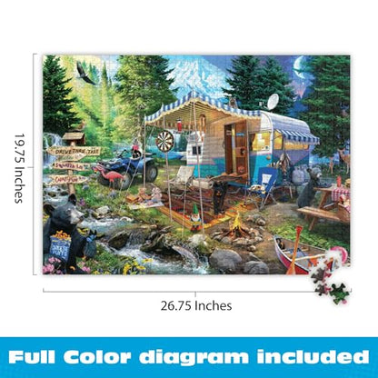 Buffalo Games Jeff Haynie - Mountain Retreat - 1000 Piece Jigsaw Puzzle - Large, Multicolor, Rectangular - Precision-Cut Pieces - Full-Color Poster - Adult Puzzles