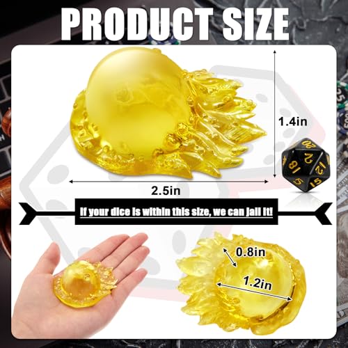 Deekin 1 Pcs Translucent Resin Dice Jail Cube,Yellow - color: Yellow