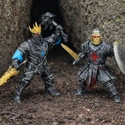 Liberty Imports Medieval Knights & Fantasy Dragons Figurines Set, 12 Pack | Mythical Creatures with Knights, Dragons, Wyvern, Griffin, and More, Mini Toy Figures, For Kids