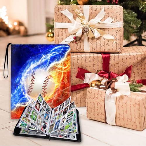 Baseball Card Binder 9 Pocket Fits 900 Cards, Trading Card Binder Album | 9-Pocket Design With 50 Removable Sleeves, Stores 900 Cards, Ideal For Sports And TCG Card Collections - color: Baseball Card Binder