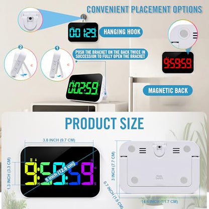 Kitchen Digital RGB Timer, Count Down Up, Rechargeable, Vibration Mode Adjustable Volume and Brightness LED Display, Time Management Cook - color: Rgb-sport