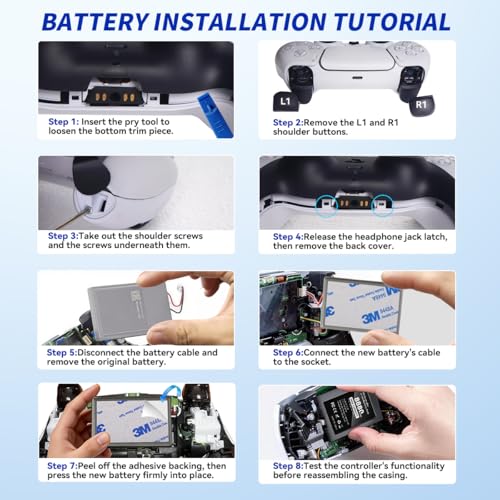 GKHERD 2-Pack 8880mWh PS5 Controller Battery Replacement High Capacity – Compatible with PS5 Original Controller, Includes Repair Tools, Rechargeable Batteries for Extended Gaming