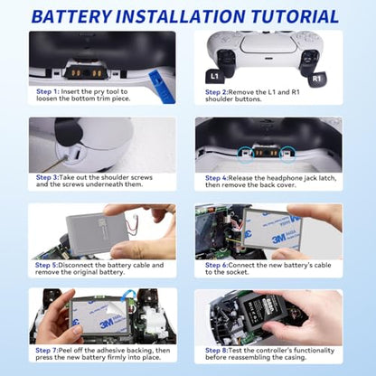 GKHERD 2-Pack 8880mWh PS5 Controller Battery Replacement High Capacity – Compatible with PS5 Original Controller, Includes Repair Tools, Rechargeable Batteries for Extended Gaming