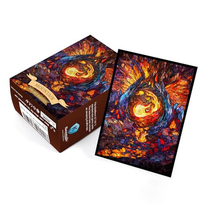 Katomula 100 MTG Card Sleeves with 100 Inner Sleeves, Textured Back Art Sleeve, Fit Standard Size Cards - Mountain - color: Mountain