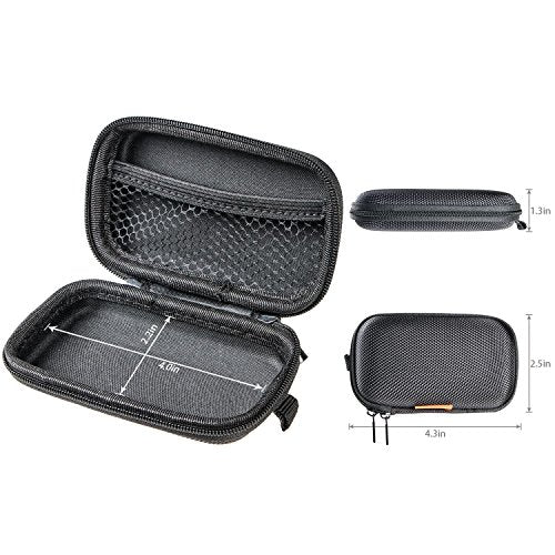 Small Hard EVA Case - Portable Protection Earbud Case Zipper Pouch for Headset, Earphone, Flash Drive, Charging Cable, Key - Mesh Inner Pocket Durable Exterior Universal Carrying Bag - color: Black