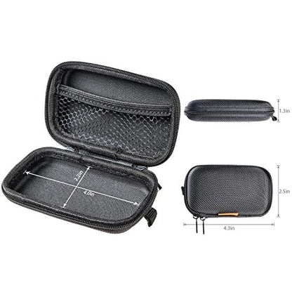 Small Hard EVA Case - Portable Protection Earbud Case Zipper Pouch for Headset, Earphone, Flash Drive, Charging Cable, Key - Mesh Inner Pocket Durable Exterior Universal Carrying Bag - color: Black