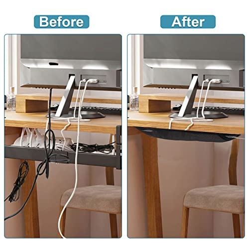 Cable Management Mesh Under Desk Kit, Privacy Net, 36PCS Table Flexible Wire Organizer, Extra Large Capacity Kit Desk, 27 x 10 Inches - size: 6 holes