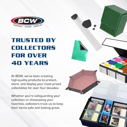 BCW Deck Guard - Double Matte Black Card Sleeves | Acid-Free, Archival-Safe, No PVC | Anti-Glare Matte Finish | Fits Standard 2½" x 3½" Game Cards | Durable Deck Protector Sleeves | 100 Ct - color: Black