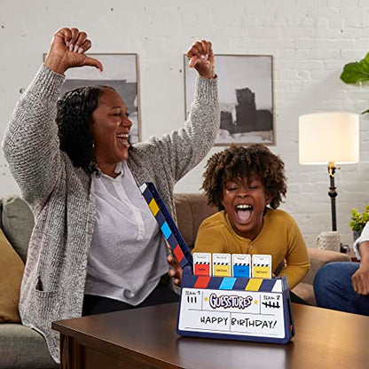 Hasbro Gaming Guesstures Game, Charades Games for 4 or More Players, Includes Customizable Cards and Clapper, Family Party Game for Ages 8 and Up