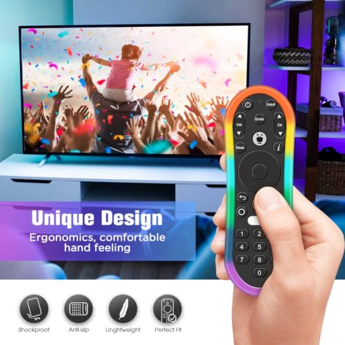 Silicone Case for TiVo Stream 4K Remote, Anti-Slip Shockproof Protective Cover for TiVo Stream Remote Controller Sleeve Protector Skin (Rainbow) - color: Rainbow