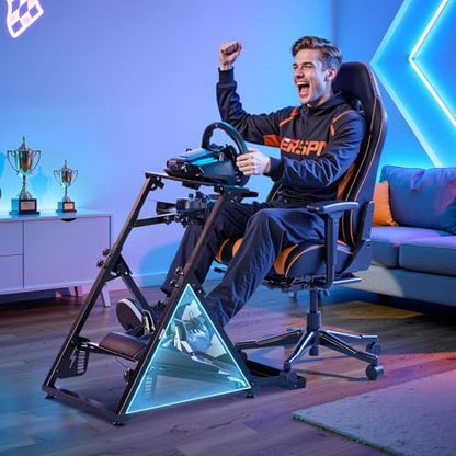 VEVOR Racing Wheel Stand, Adjustable & Foldable Simulator Stand for Logitech G923 G920 G29 G27, Thrustmaster T300RS TX F458 T500RS T3PA-PRO(F1/GT) Gaming Cockpit,Pedals Simulator NOT Included - size: X-shaped Pro