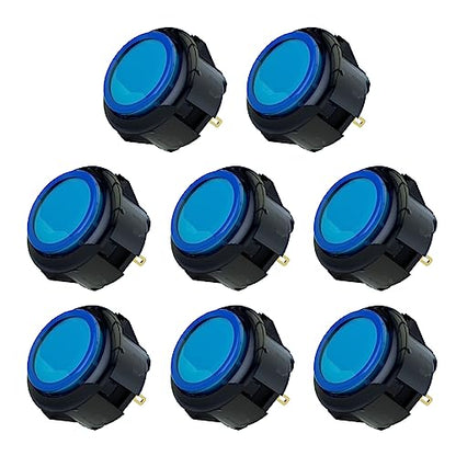Qanba Gravity KS Mechanical Shafts Silent Pushbutton 30mm Snap-in (Boxed (Clear Black Blue D07(8 pcs) - color: Clear Black Blue D07(8 pcs）