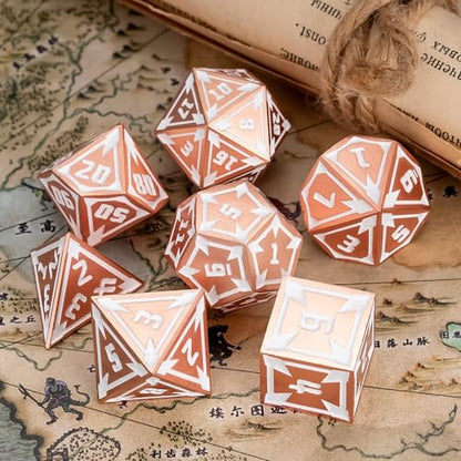 UDIXI Metal D&D Dice Set RPG DND Dice Set for Tabletop Game (Rose Gold) | 7-Pieces, Lozenge Pattern, Zinc Alloy Material, Gorgeous Gift Case, DM Gift, for Dungeons and Dragons Role Playing Games - color: Rose Gold