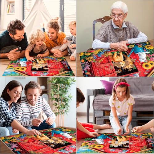 300 Piece Puzzle for Adults Dog Cat Flower Jigsaw Puzzle, Recycled Cardboar Jigsaw Puzzles 300 Pieces for Senior, Challenging Puzzles Family Birthday Party Toy Gift for Friends 20.5"x15" - style: Dog