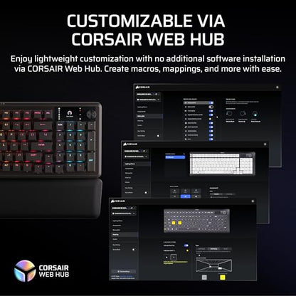 Corsair Vanguard 96 Wireless Mechanical RGB Gaming Keyboard – QWERTY US, 96% Layout, Hot-Swappable MLX Switches, 8000Hz Hyper-Polling, Stream Deck Integration, Flashtap SOCD – Black