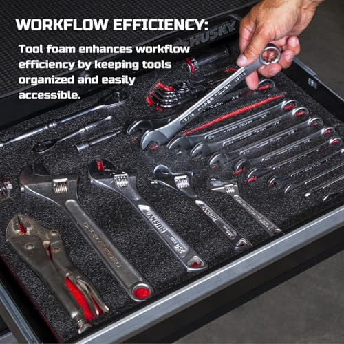ONREVA Tool Box Foam, 2Pack 30x22x2 inch, Foam Inserts for Cases, Polyethylene Storage Sheets for Toolbox Hard Case, Tool Shadow Insert, Kaizen Organizer Sheet
