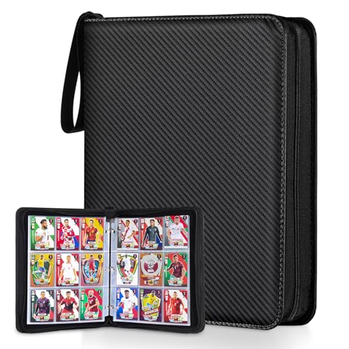LIMSTDIC Card Binder for Pokemon Card, 9 Pocket 40 Double-Sided Pages for 720 Card Pocket Premium Zip PU Card Binder for Pokemon, Collectible For TCG,MTG,Baseball,Football Trading Card Game(Black) - color: Black 720 Pockets