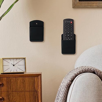 2 Pcs Remote Control Holder Wall Mount, TV Controller Holder, Self Adhesive Remote Holder, Wall Pen Holder Storage Accessories for Home Office School(Black) - color: Black&2Pcs