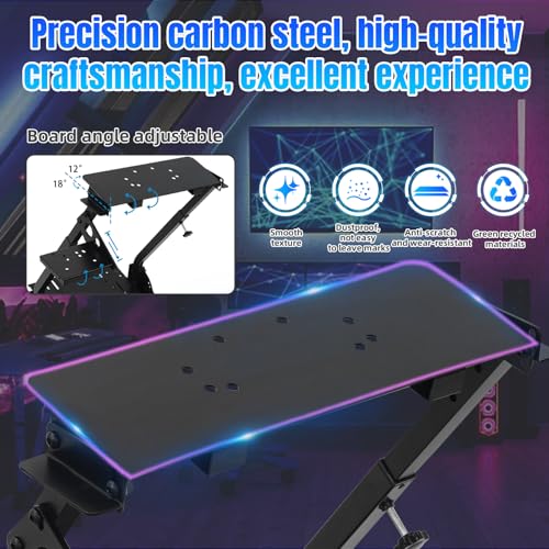 LGIB Sim Racing Wheel Stand Foldable & Adjustable Height Steering Wheel Stand for Logitech G25/G27/G29/G920/G923 & Thrustmaster T300/T300RS/T150 Simulator Cockpit without Gaming Steering Wheel Pedals