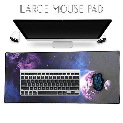 XXL Professional Large Mouse Pad & Computer Game Mouse Mat (35.4x15.7x0.1IN, Sky Planet) - color: Sky planet, size: 35.4x15.7x0.1IN