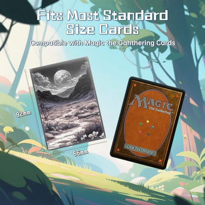 MTG Card Sleeves - Scrubland(White Black) - Fantasy Dual Lands Series - Ultra Clear Front & Matte Finish Back, 100 Count Standard Size TCG Art Sleeves for Magic The Gathering - color: Scrubland(white Black)
