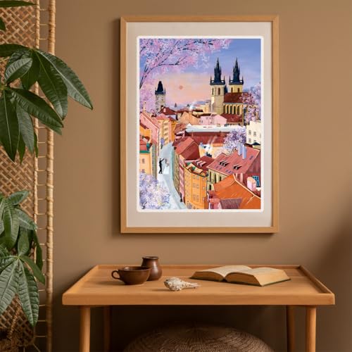 HUADADA-Prague at Sunset-Jigsaw Puzzles for Adults 1000 Pieces, Interlock Perfectly No Dust, Impossible Difficult Hard Fun 1000 Piece Jigsaw Puzzles for Adults-1:1 Poster - color: Prague at Sunset