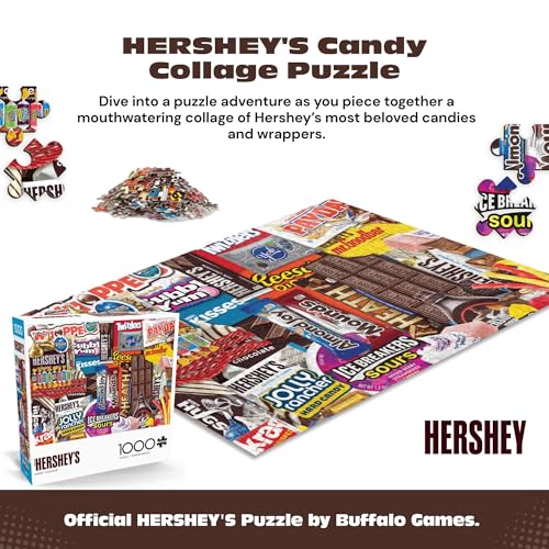 Buffalo Games - Hershey's Sweet Collage - 1000 Piece Puzzle for Adults | Official Art, Made in USA, Recycled Board, Finished Size 26.75 x 19.75 in, Includes Poster, Frameable Art, Giftable