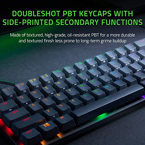 Razer Huntsman Mini 60 Percent Wired Optical Clicky Switch Gaming Keyboard with Chroma RGB Backlighting, PBT Keycaps, Mechanical Keyboards for PC Gaming Computer - Classic Black (Renewed)