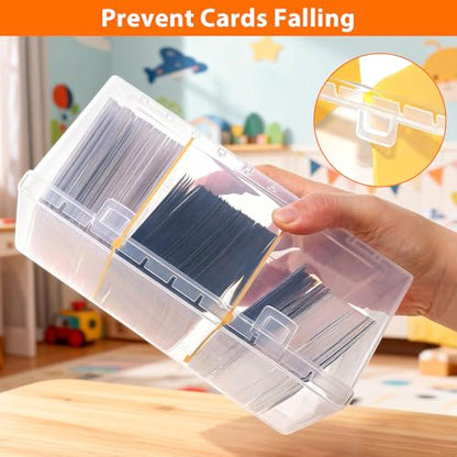 SAMYUCHO Trading Card Storage Box with 2 Dividers for 500 Sports Cards, Plastic Bulk Display Holder Collection Organizer Cases Container Fit for Baseball Football Playing Game Magic Cards 2 Pcs - size: 2 Pcs