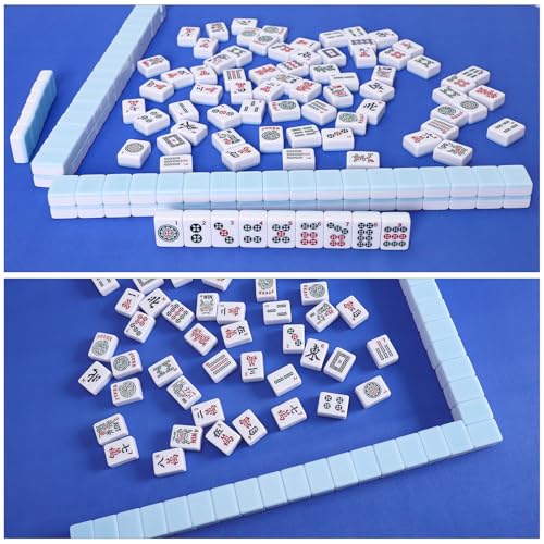 TIASUSAN Dark Blue Mahjong Mat (31.5” x 31.5”) with Black Carrying Bag, Anti-Slip, Noise-Reducing Mahjong Mat for Table, Board Games and Card Games - color: Dark Blue