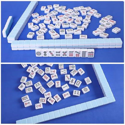 TIASUSAN Dark Blue Mahjong Mat (31.5” x 31.5”) with Black Carrying Bag, Anti-Slip, Noise-Reducing Mahjong Mat for Table, Board Games and Card Games - color: Dark Blue