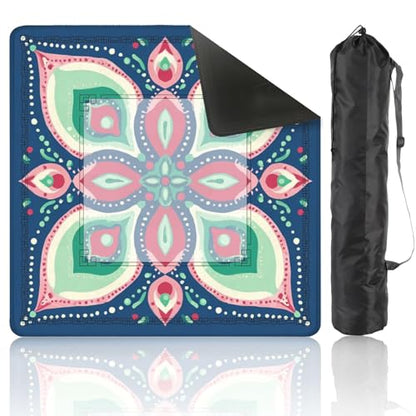 Mahjong Mat 31.5" x 31.5" Abstract Floral Soft Pink Green Teal Navy Blue Non-Slip Noise Reduction Mahjong Tiles Table Cover for Dominoes Poker Card Board and Tile Games - color: Color14
