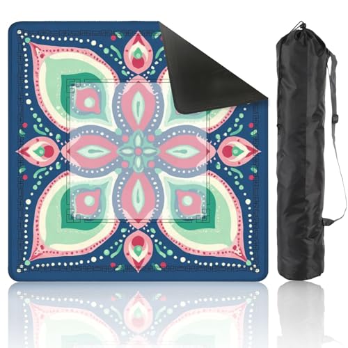Mahjong Mat 31.5" x 31.5" Abstract Floral Soft Pink Green Teal Navy Blue Non-Slip Noise Reduction Mahjong Tiles Table Cover for Dominoes Poker Card Board and Tile Games - color: Color14