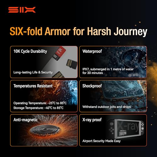 SIX M200 256GB Micro SD Card Read Up to 190MB/s for 4K UHD Continuous Recording - A2, U3, V30 microSDXC Memory Card 256GB with Adapter for Action Cameras, Drones, Gaming Consoles, Dash Cams, Phones - size: 256GB