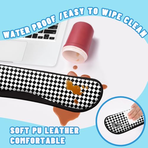 Gothic Butterfly Desk Mat Set Harlequin Black White Large Mouse Pad with Wrist 4in1 Desk Mat for Desktop Ergonomic Keyboard Wrist Support Anti-Slip Computer Ergonomic Mouse Pad Home Office Gaming - color: Gothic Butterfly